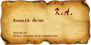 Kossik Áron névjegykártya